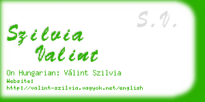 szilvia valint business card